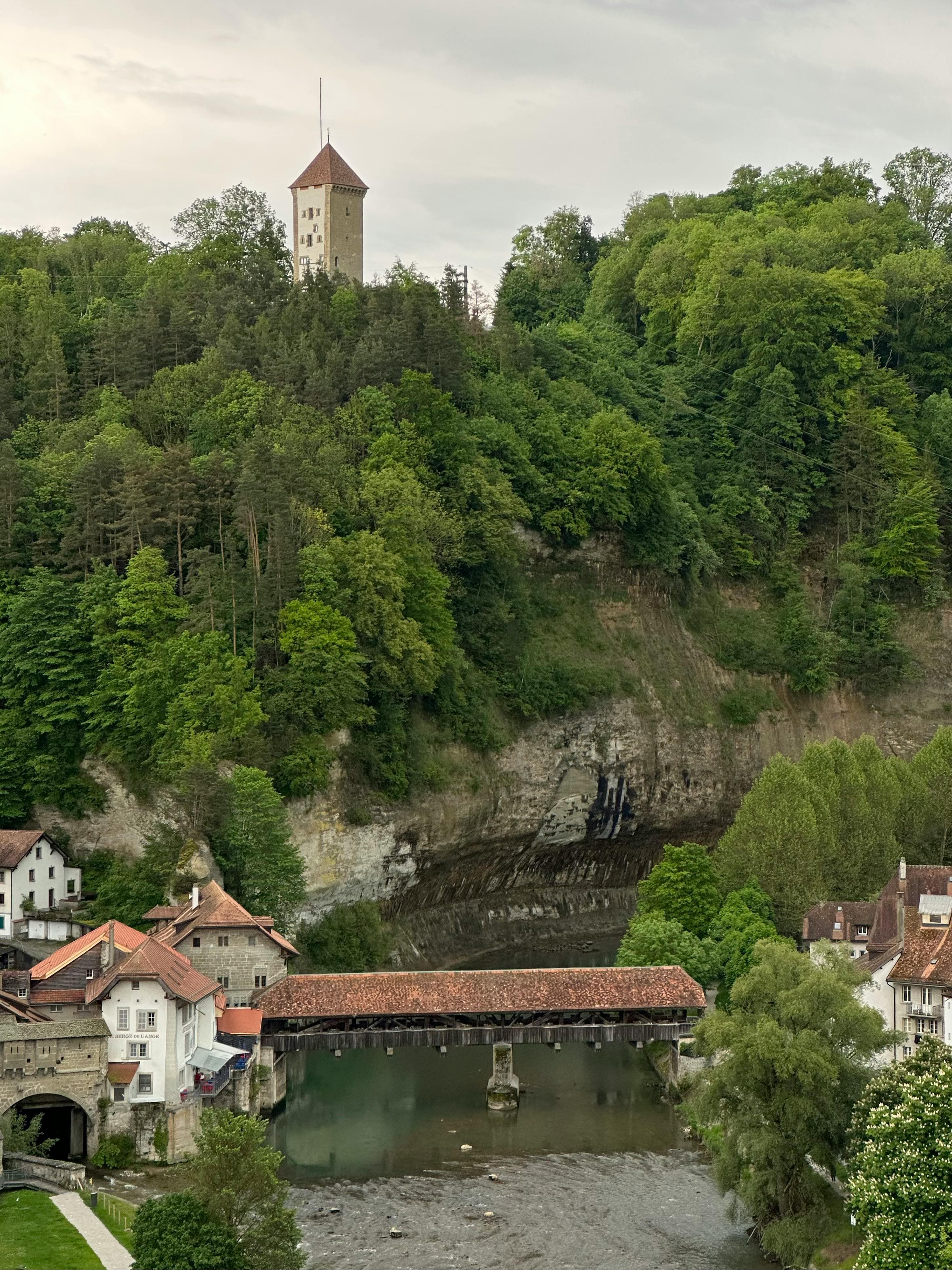 serene river in asian running under a bridge